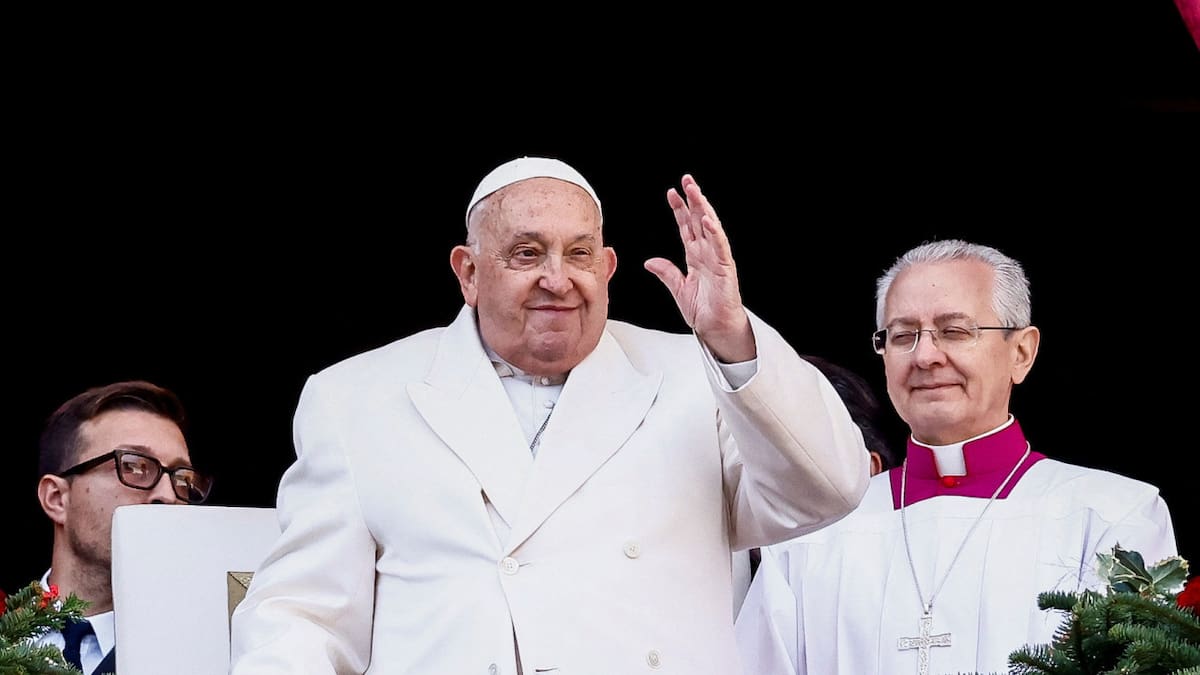 El Papa Francisco en su tradicional discurso Urbi et Orbi del día de Navidad en 2024 en el Vaticano. Foto: Reuters.