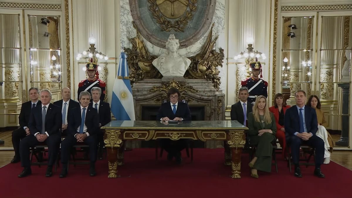 Cadena nacional del presidente Javier Milei.