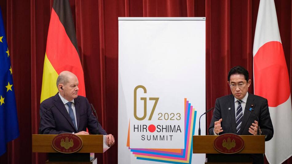 Reunión entre Alemania y Japón. Foto: Reuters.