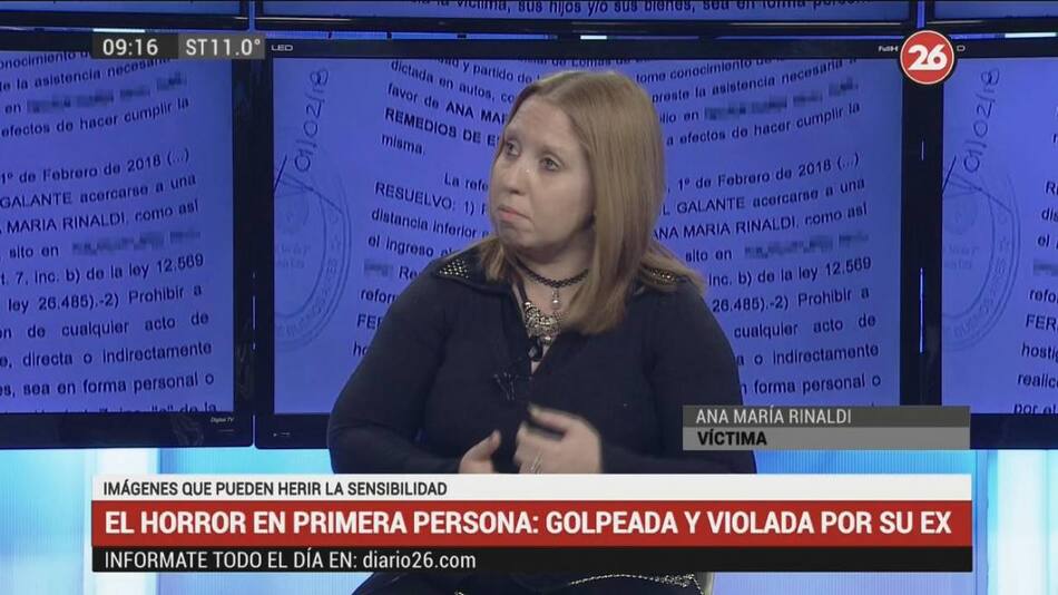 Ana María Rinaldi, víctima de violencia de género (Canal 26)