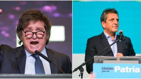 Javier Milei y Sergio Massa. Fotos: NA.