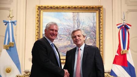 Miguel Díaz Canel y Alberto Fernández, NA