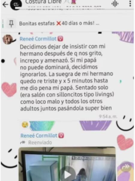 Los chats filtrados de Reneé Cormillot. Fuente: X LAM