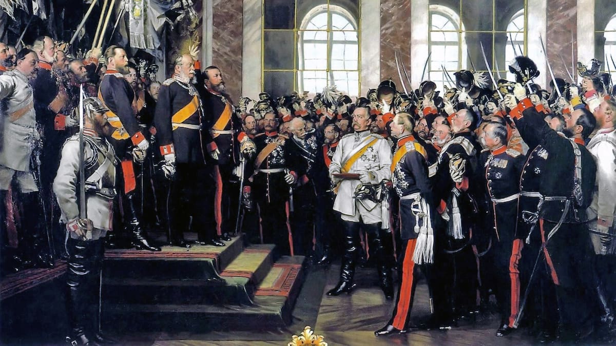 Proclamación del Imperio Alemán, pintura de Anton von WernerAnton (Bismarck Museum)
