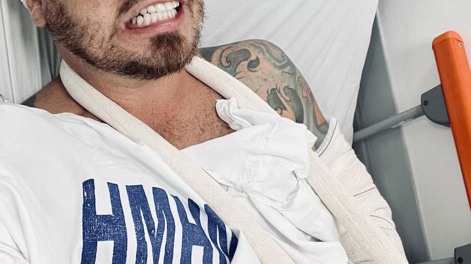 Fede Bal, accidentando en Brasil, foto Twitter