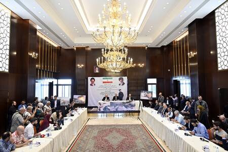 Conferencia de prensa de ministros de Irán por el conflicto en Israel. Foto: EFE.