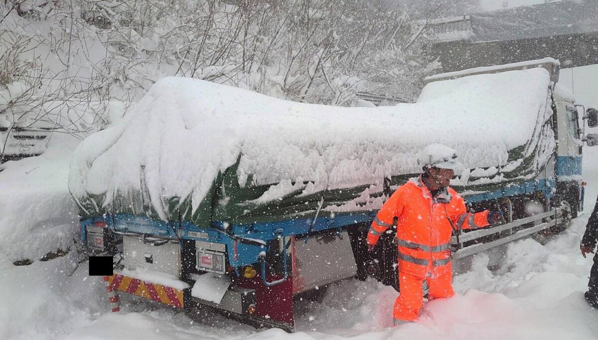 Fuertes nevadas en Japón. Foto: EFE.