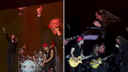 Pato Sardelli de Airbag se subió al escenario con Maná e interpretaron Corazón Espinado