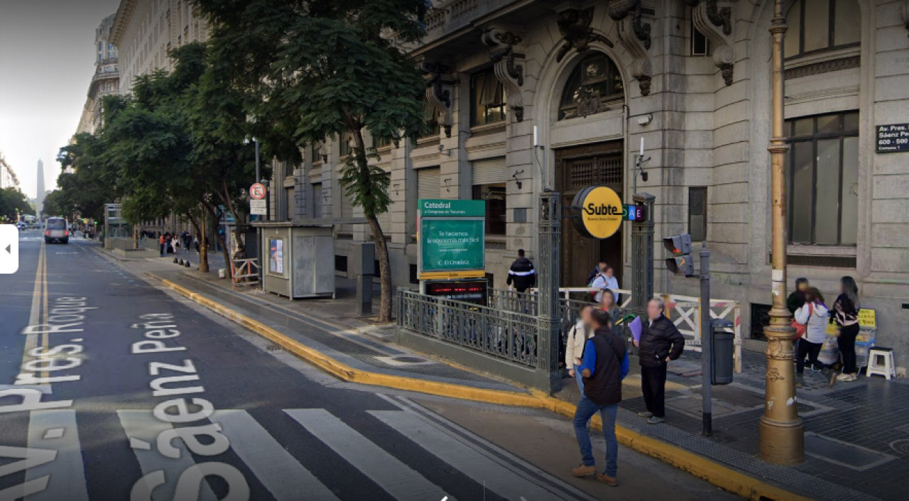 Estación Catedral del subte D. Foto: Google Maps.