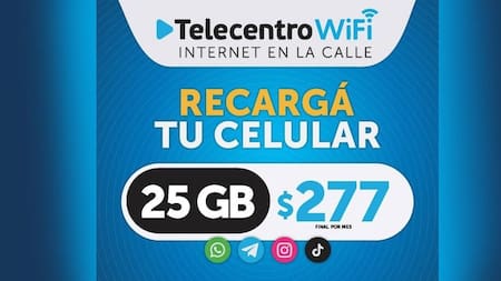 Telecentro WiFi 25GB $277