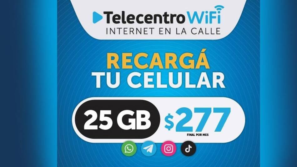 Telecentro WiFi 25GB $277