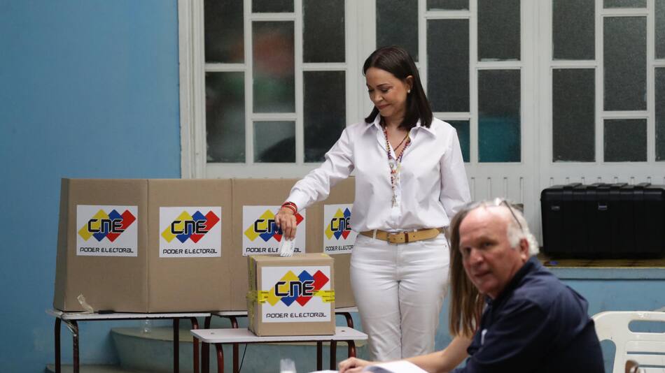 La líder opositora antichavista, María Corina Machado. Foto: EFE.