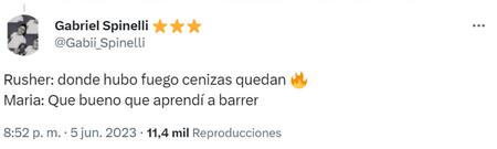 Respuesta en el posteo de Rusherking. Foto: Twitter.