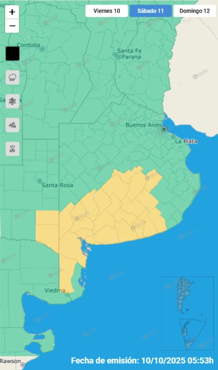 Alerta por tormentas sobre Buenos Aires.