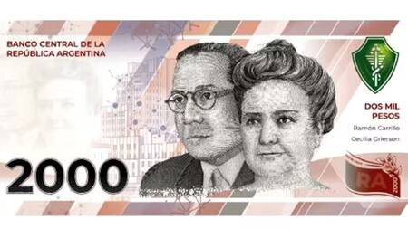 Billete de 2 mil pesos. Fuente: X