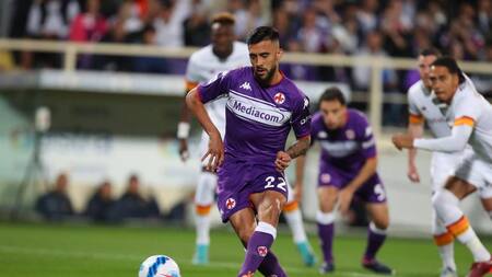 Festejo de Nicolás González para la Fiorentina por la Serie A. Foto: EFE.