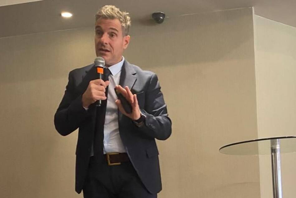 Alejandro Musso en el foro organizado por la Alianza Latinoamericana contra la Piratería Digital. Foto: X @Alianzatv_