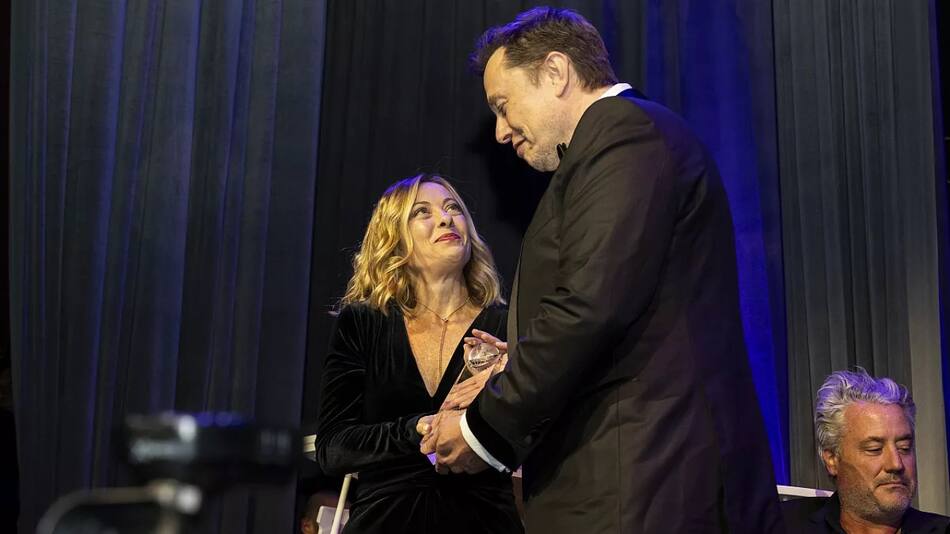 Giorgia Meloni y Elon Musk.