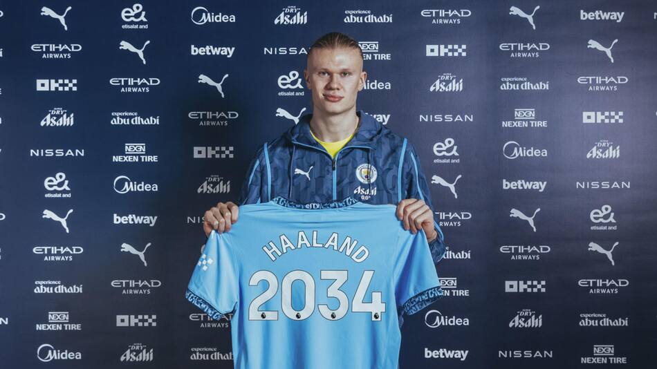 Renovación de contrato de Erling Haaland con el Manchester City. Foto: EFE.