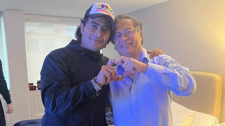 Nicolás Petro y Gustavo Petro. Foto: Twitter @nicolaspetroB