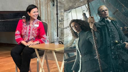 Diana Gabaldon apareció en un capítulo de Outlander. Fotos: Instagram.
