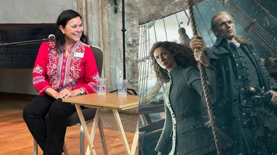 Diana Gabaldon apareció en un capítulo de Outlander. Fotos: Instagram.