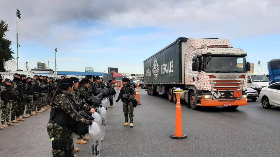 Corte de transportistas. Foto: NA.