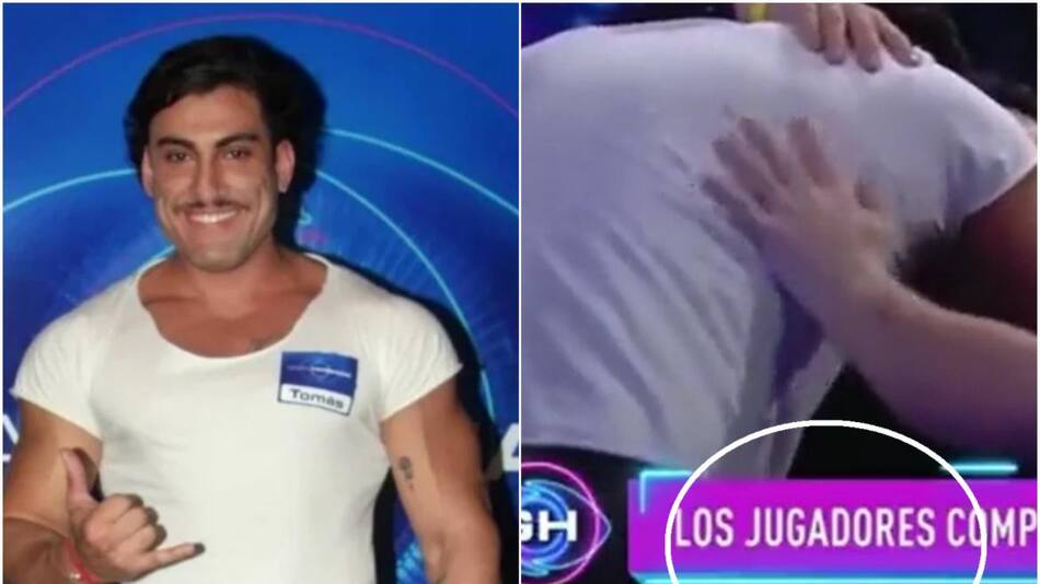 Momento que le ponen algo en el bolsillo. Foto: Gran Hermano, captura de video.