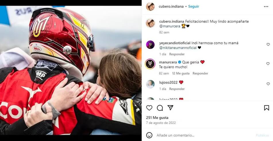 La buena relación entre Indiana y Manu Urcera. Foto: Instagram.