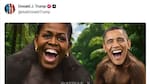 Donald Trump publicó un polémico video que muestra a Barack y Michelle Obama como monos