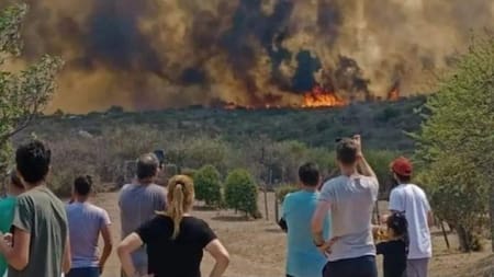 Incendio forestal en Córdoba. Foto: NA.