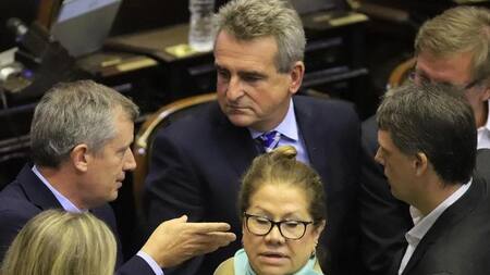 Emilio Monzó, Graciela Camaño y Agustín Rossi en el Congreso, AGENCIA NA