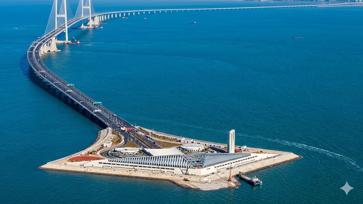 China y un hito de la infraestructura moderna: la megaautopista que combina puentes, túneles submarinos e islas artificiales