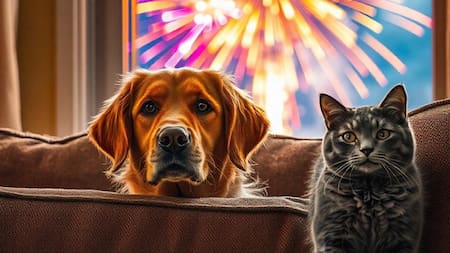 La pirotecnia afecta a perros y gatos. Foto Freepik