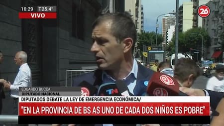 Bucca sobre Ley de Emergencia Económica, móvil Canal 26