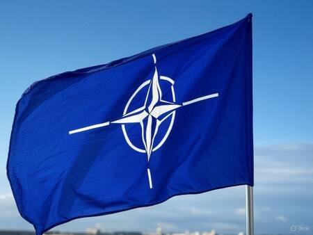 Bandera de la OTAN. Foto: Grok.