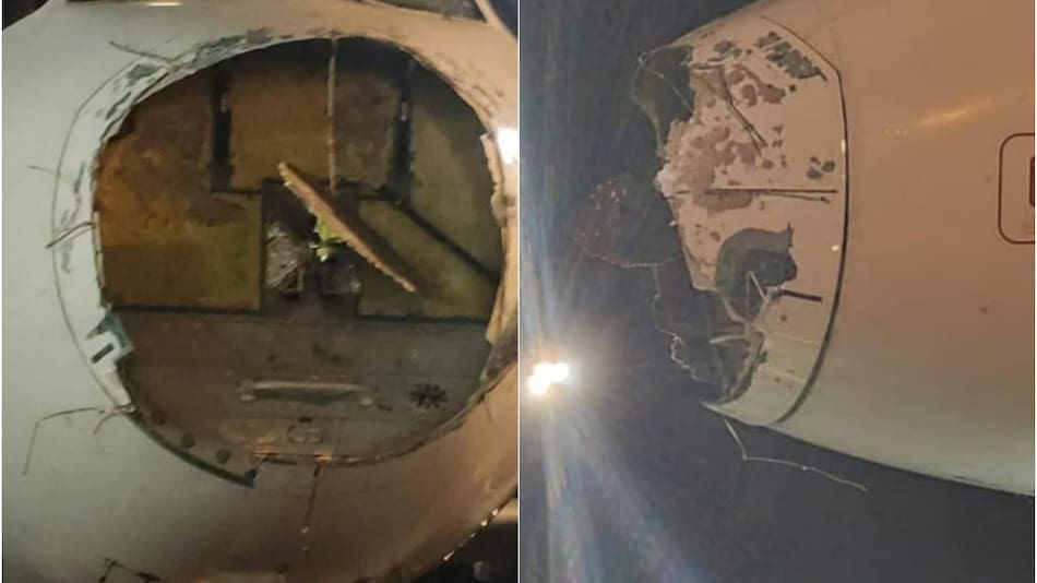 Avión destrozado. Fotos: Twitter/joseescauriza.