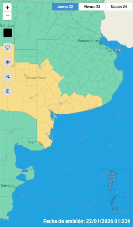 Alerta amarilla por tormentas sobre Buenos Aires.