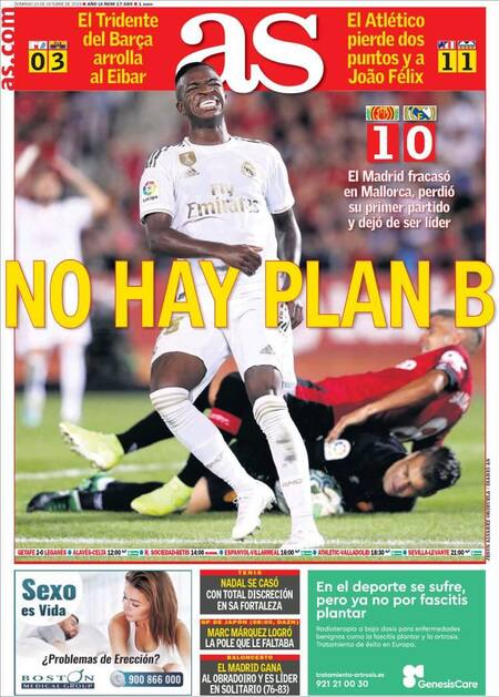 Tapas de Diarios, As, Domingo 20-10-19