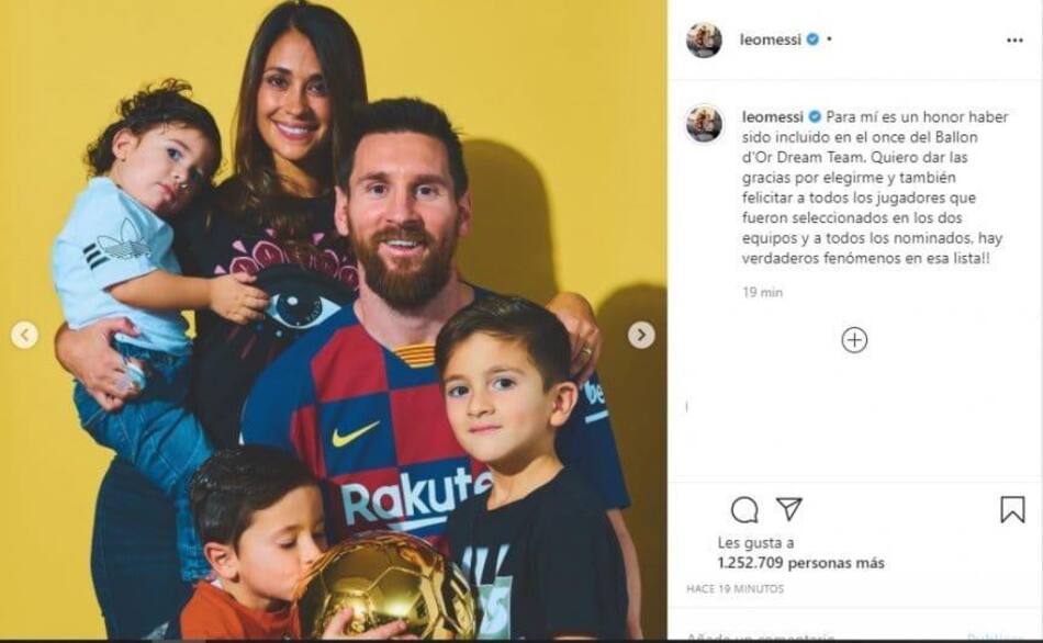 Mensaje Messi por estar en el mejor equipo de la historia
