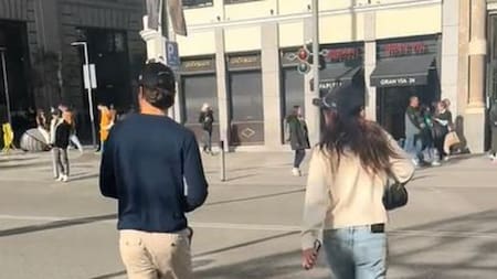 Franco Colapinto y la "China" Suárez, juntos en Madrid. Foto: captura de video.