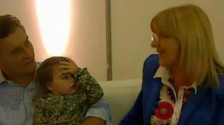 Susana Martinengo junto a Mauricio Macri y su hija Antonia, NA