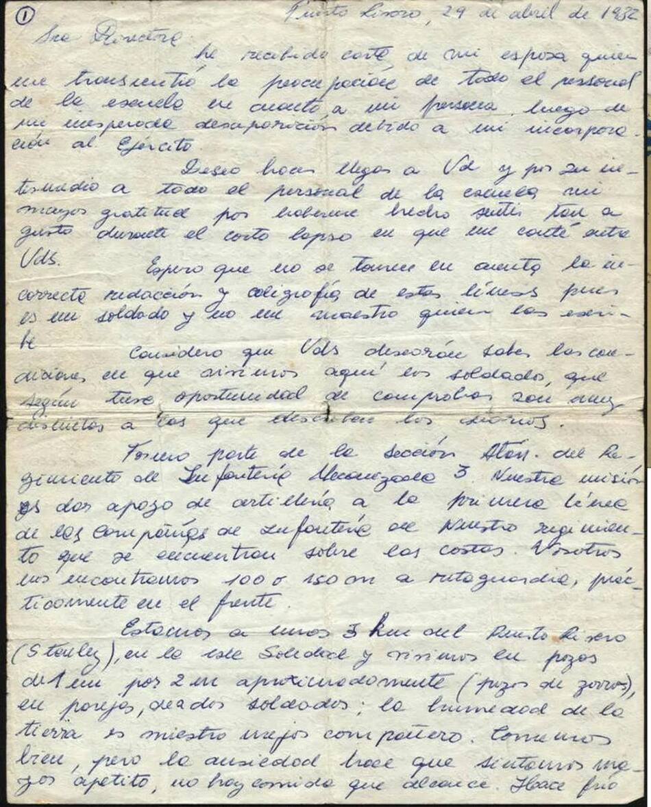 Carta de Julio Cao, Malvinas 40 años