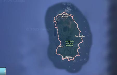 Annobón, la isla de África que busca independizarse. Foto: Google Maps.