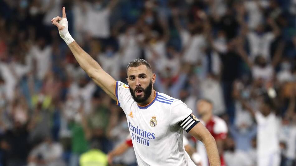 Festejo de Benzema para el Real Madrid ante el Celta por La Liga REUTERS