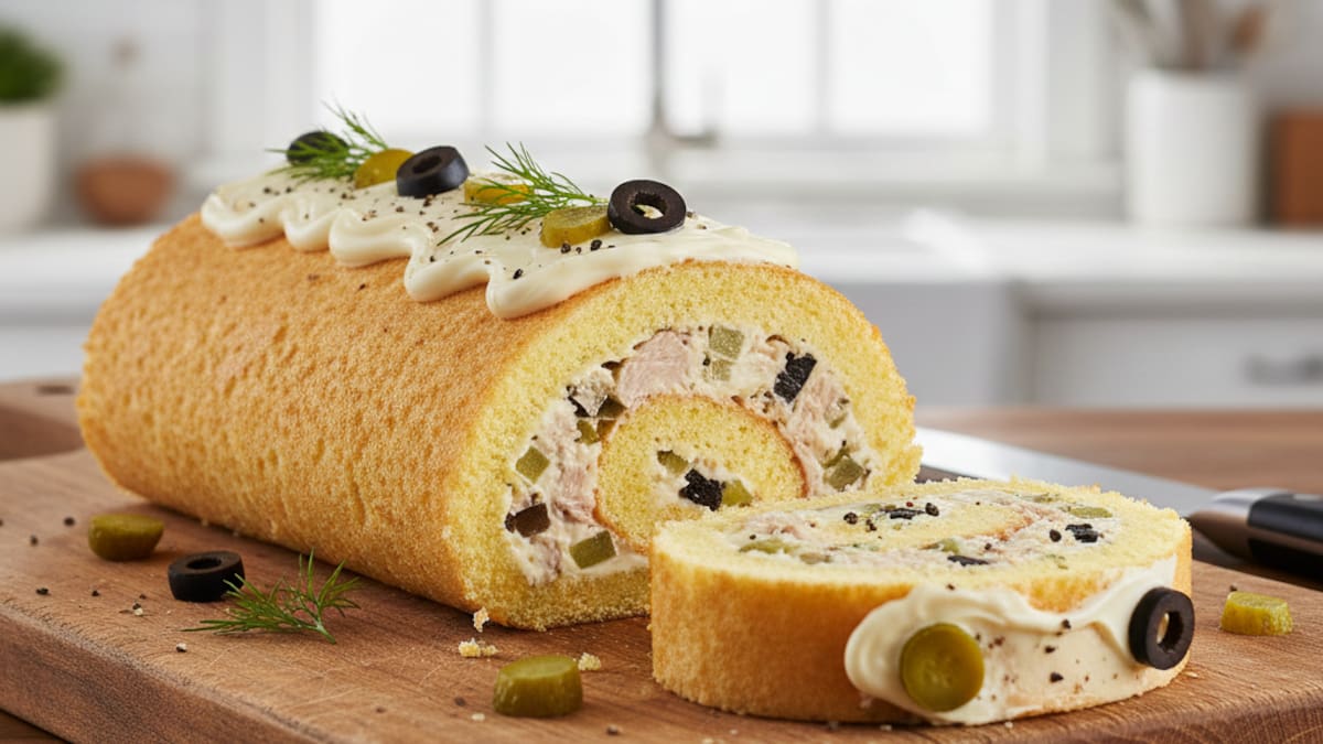 Pionono relleno con atún, una receta sabrosa y muy simple
