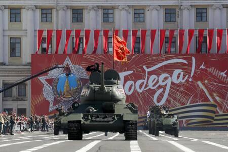 Desfile militar en Rusia por el Día de la Victoria. Foto: EFE.