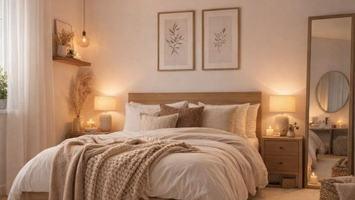 Dormitorio, cuarto, hogar, decoración