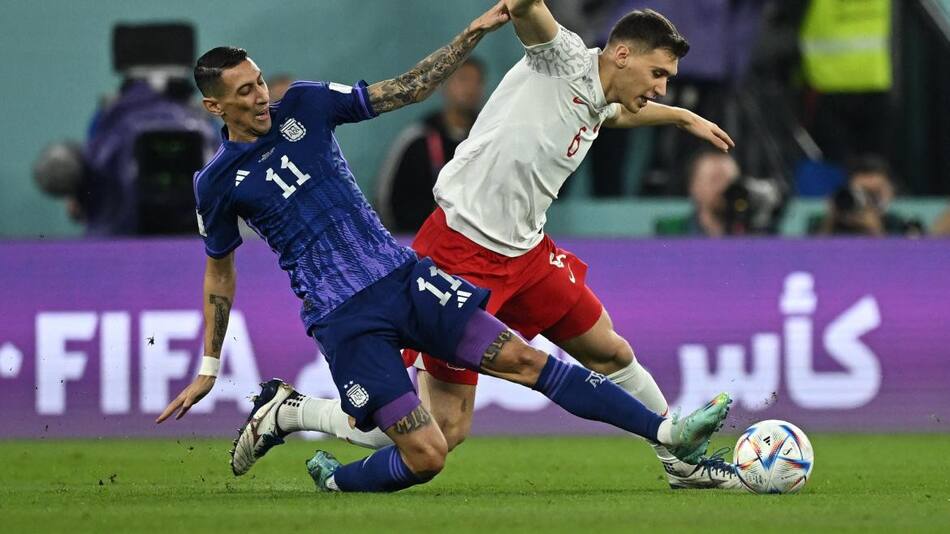 Ángel Di María; Argentina-Polonia; Qatar 2022. Foto: Reuters.