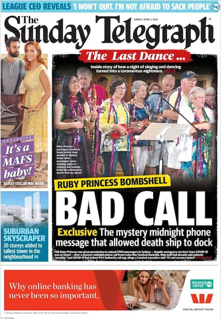 Tapas de diarios, Australia domingo 5 de abril de 2020